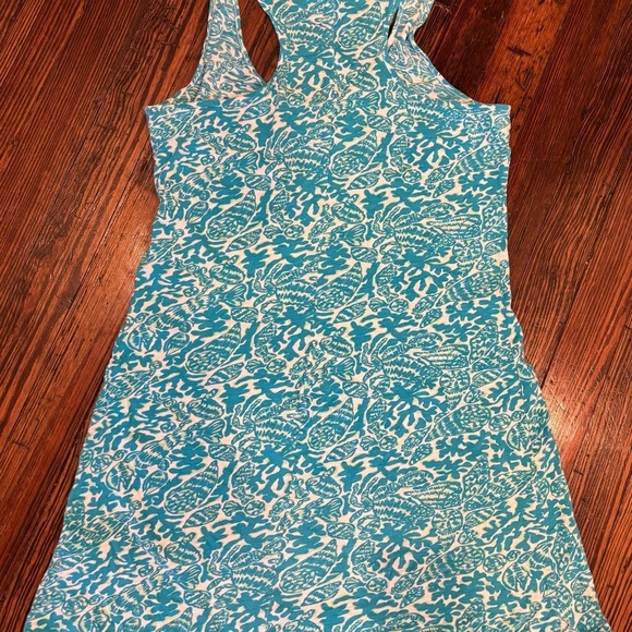 Lilly Pulitzer cordon blue sailors beach Racerback dress Sz Medium Shell Print - Picture 2 of 5